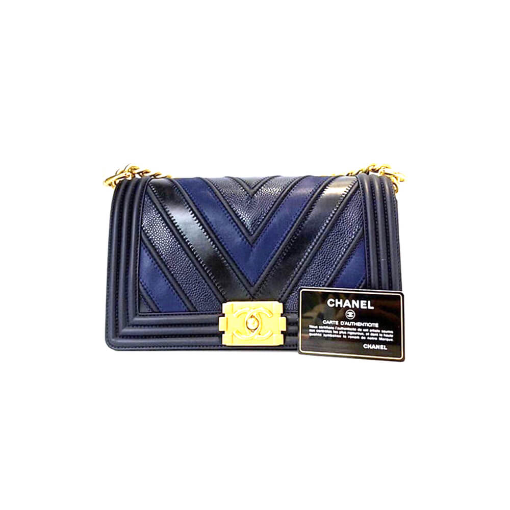 chevron boy Ch*el handbag