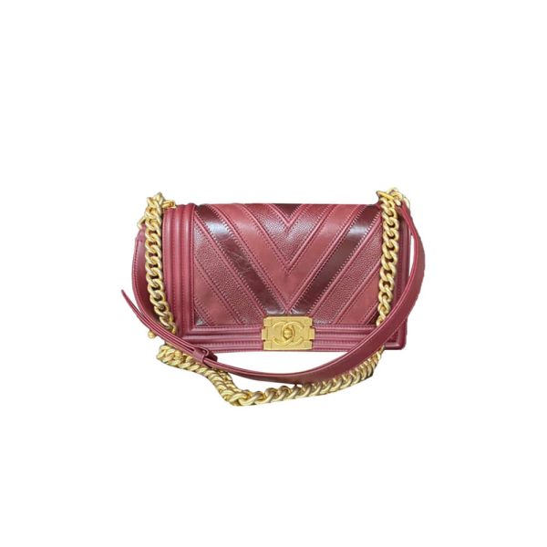 chevron boy Ch*el handbag