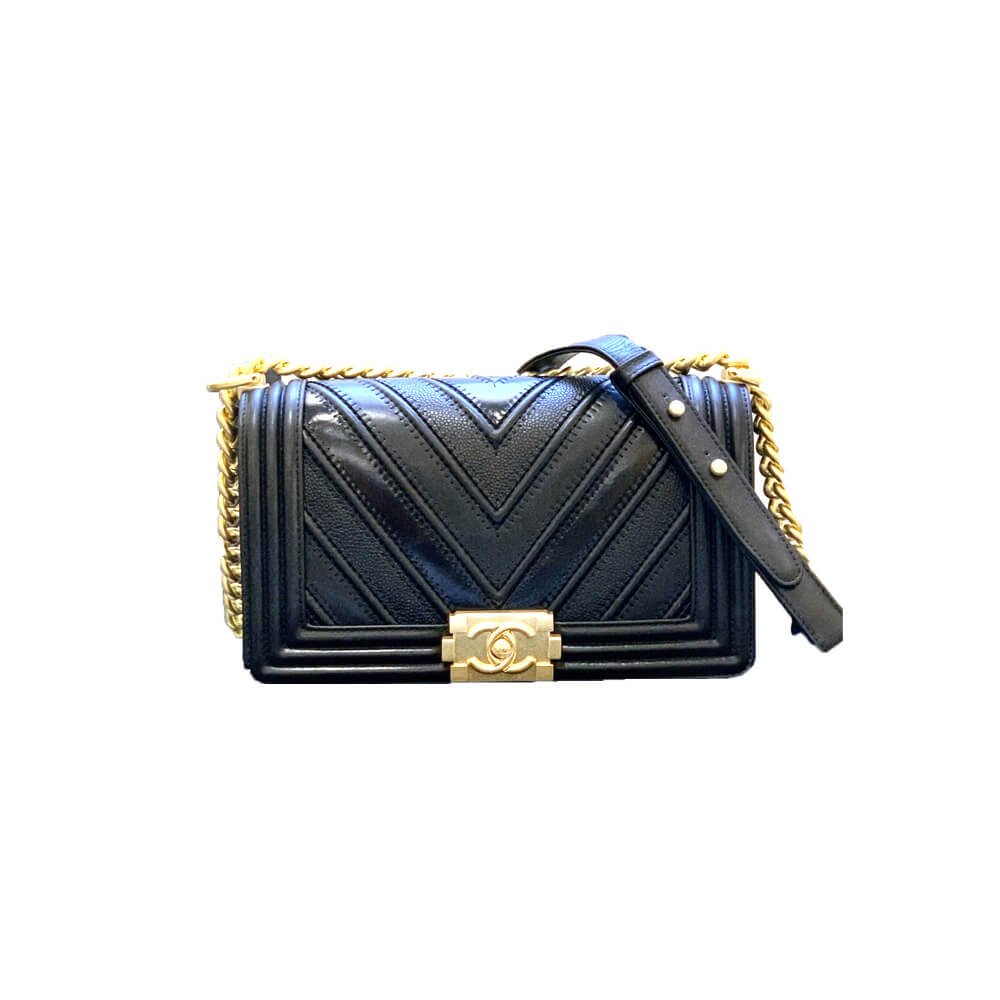 chevron boy Ch*el handbag
