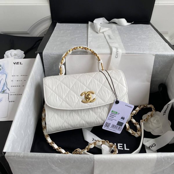 Ch*el mini flap bag with top handle