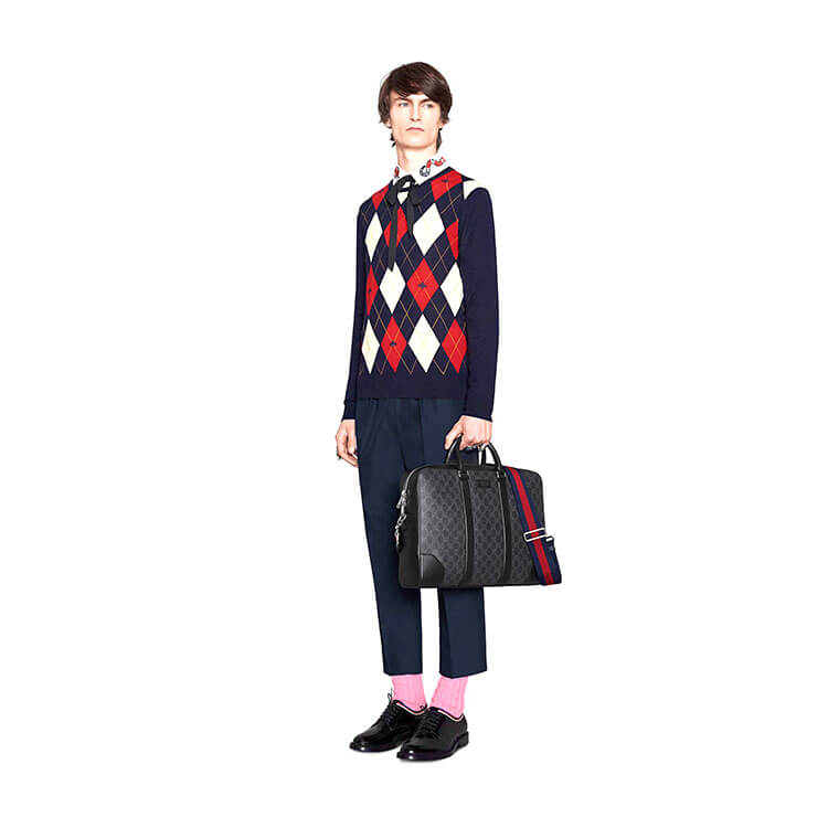 G*u*i gg black briefcase