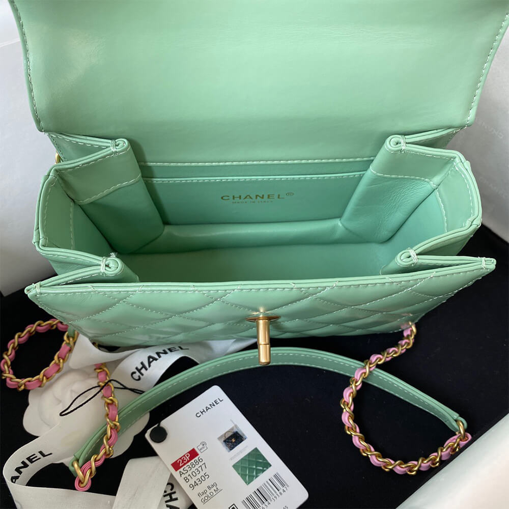 MINI FLAP BAG WITH TOP HANDLE